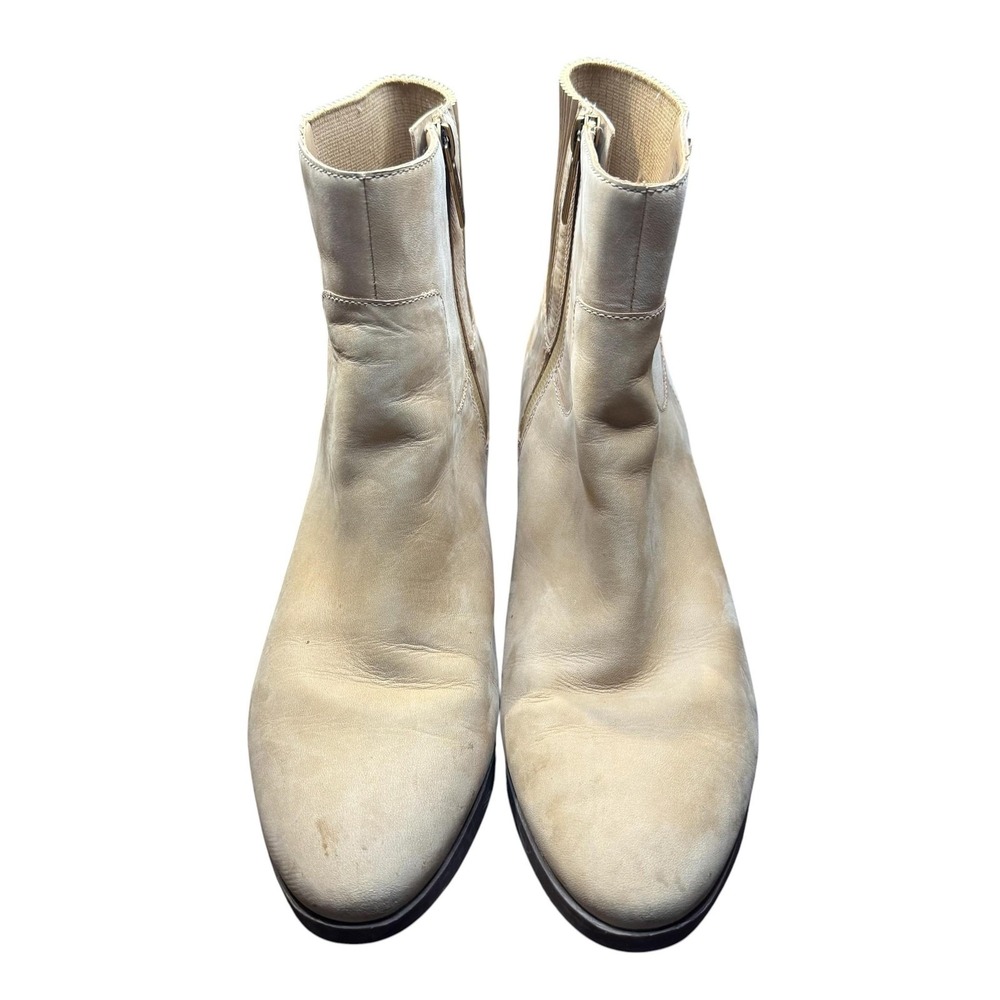Vionic Shantelle Booties Womens Size 9.5 Beige Leather Waterproof Ankle Zip